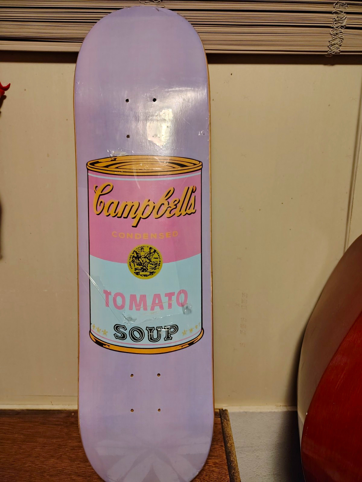 Campbell's Tomato Soup Skateboard Deck Purple Art Graphic Andy Warhol Campbell's Tomato Soup Skateboard Deck Purple Art Graphic Andy Warhol