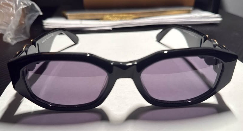 Versace Sunglasses VE4361 GB1/87 Black/Gold-Medusa-Logo/Grey Lenses 53mm **NEW**