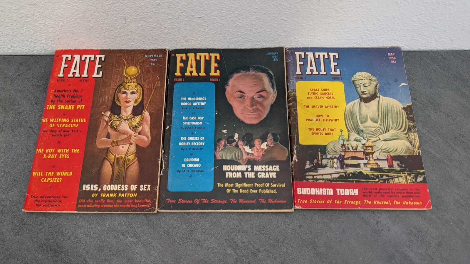 Vintage FATE magazine Volume 2 #4 (1949), Volume 3 #1 & 3 (1950) Vintage FATE magazine Volume 2 #4 (1949), Volume 3 #1 & 3 (1950)