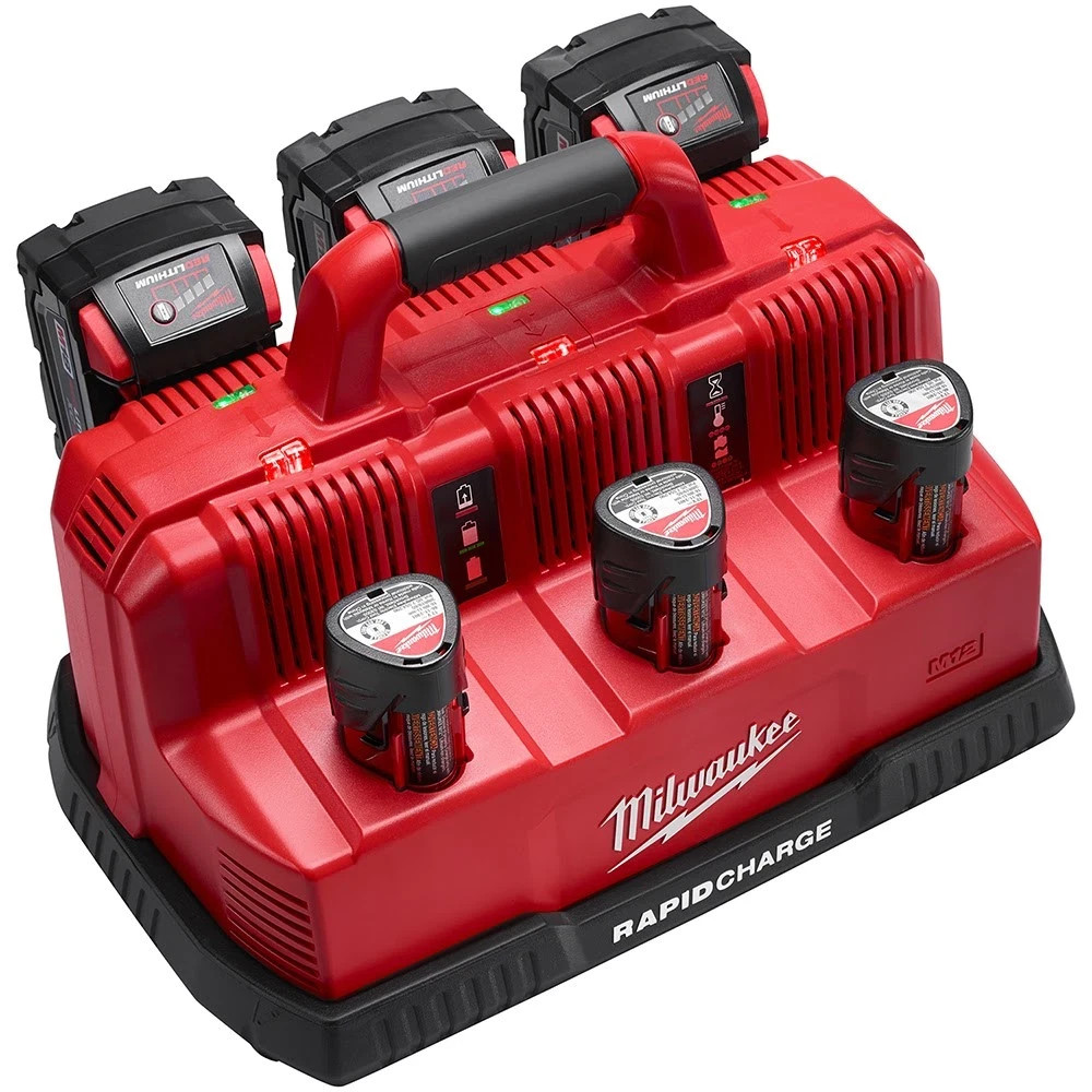Milwaukee 48-59-1807 M18 & M12 Rapid Charge Station ((3) M18 & (3) M12 Packs)