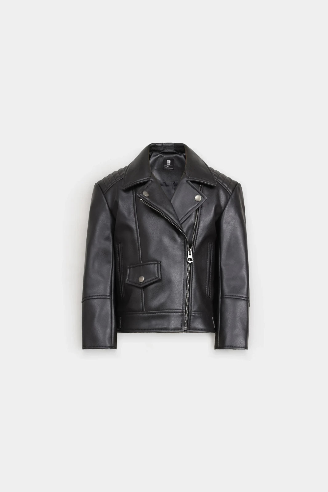 Mens Black Leather Biker Moto Jacket Small Size
