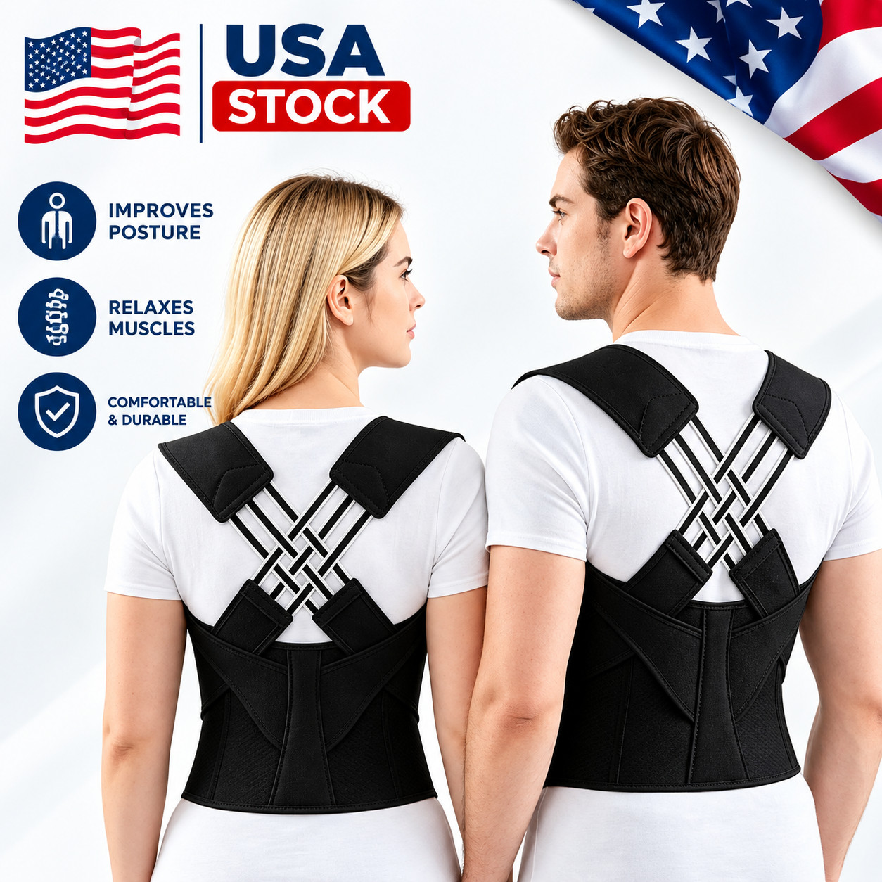 Premium Posture Corrector Back Brace | Full Spine Support for Men & Women | USA