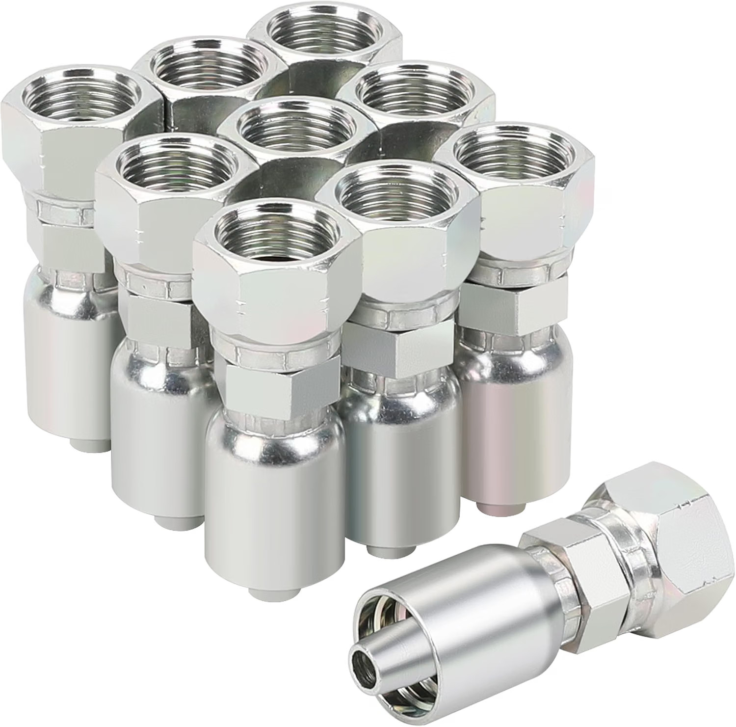 ANCIMOON 3/8’’ Hose x 1/2’’ JIC 37 Degree Female Swivel Hydraulic Crimp Fittings ANCIMOON 3/8’’ Hose x 1/2’’ JIC 37 Degree Female Swivel Hydraulic Crimp Fittings