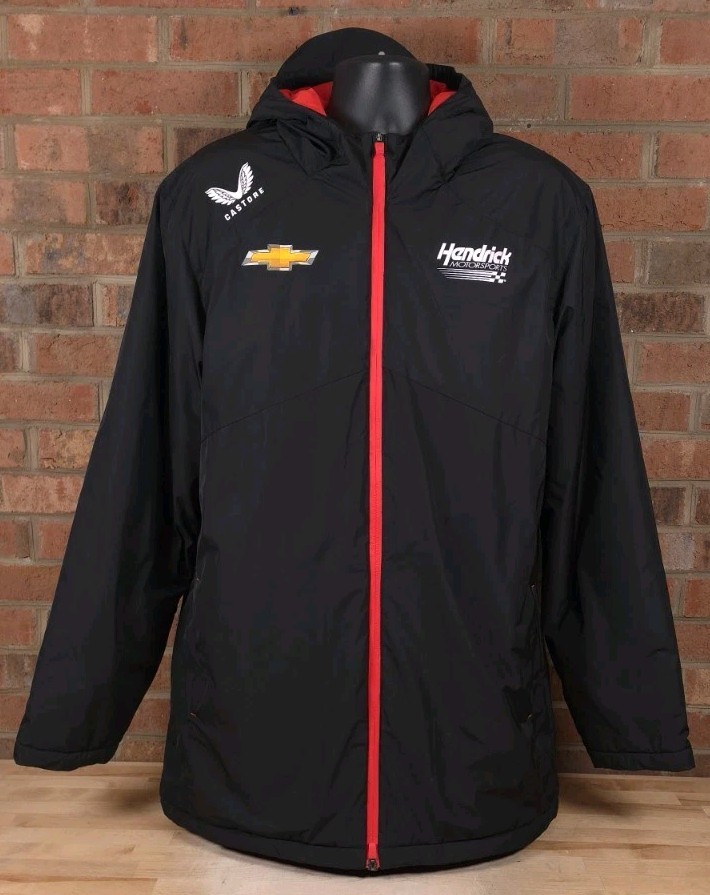 Nascar Hendrick Motorsports Chevrolet Hooded Parka Jacket Castore XL Full Zip