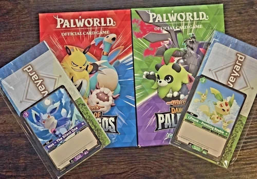 Palworld TCG Red/Blue & Green/Purple Starter Decks (2x Decks) (NO PACK OR HOLO) Palworld TCG Red/Blue & Green/Purple Starter Decks (2x Decks) (NO PACK OR HOLO)
