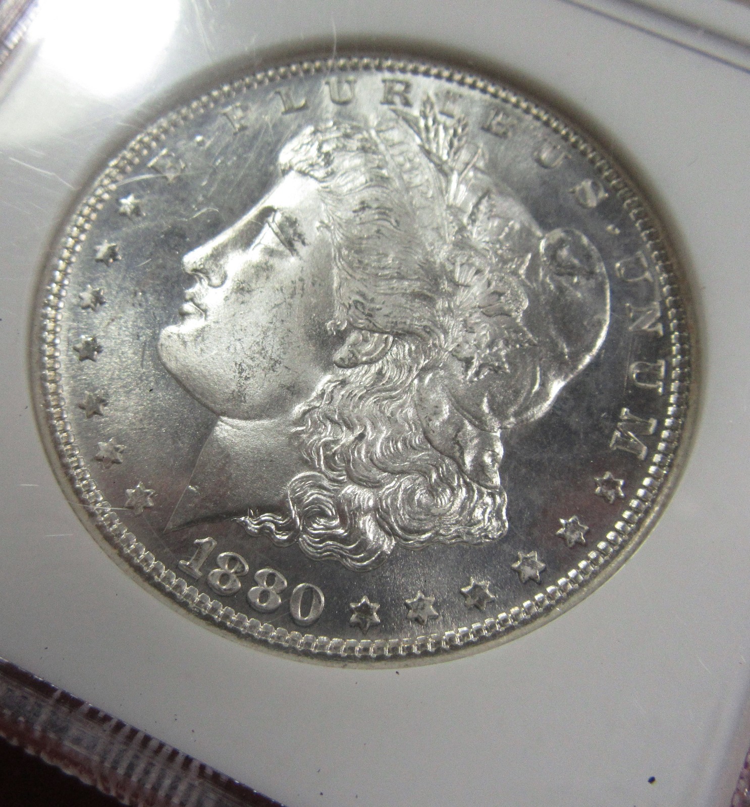 1880-S $1 NGC MS66. Frosty white ultra gem Morgan dollar. Pretty (1026050) 1880-S $1 NGC MS66. Frosty white ultra gem Morgan dollar. Pretty (1026050)