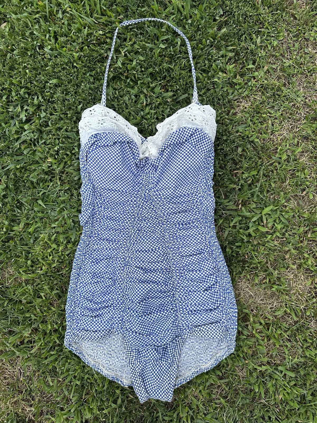Vintage 1950s Johnathan Logan Checkered One Piece Swimsuit Women’s XS S Vintage 1950s Johnathan Logan Checkered One Piece Swimsuit Women’s XS S