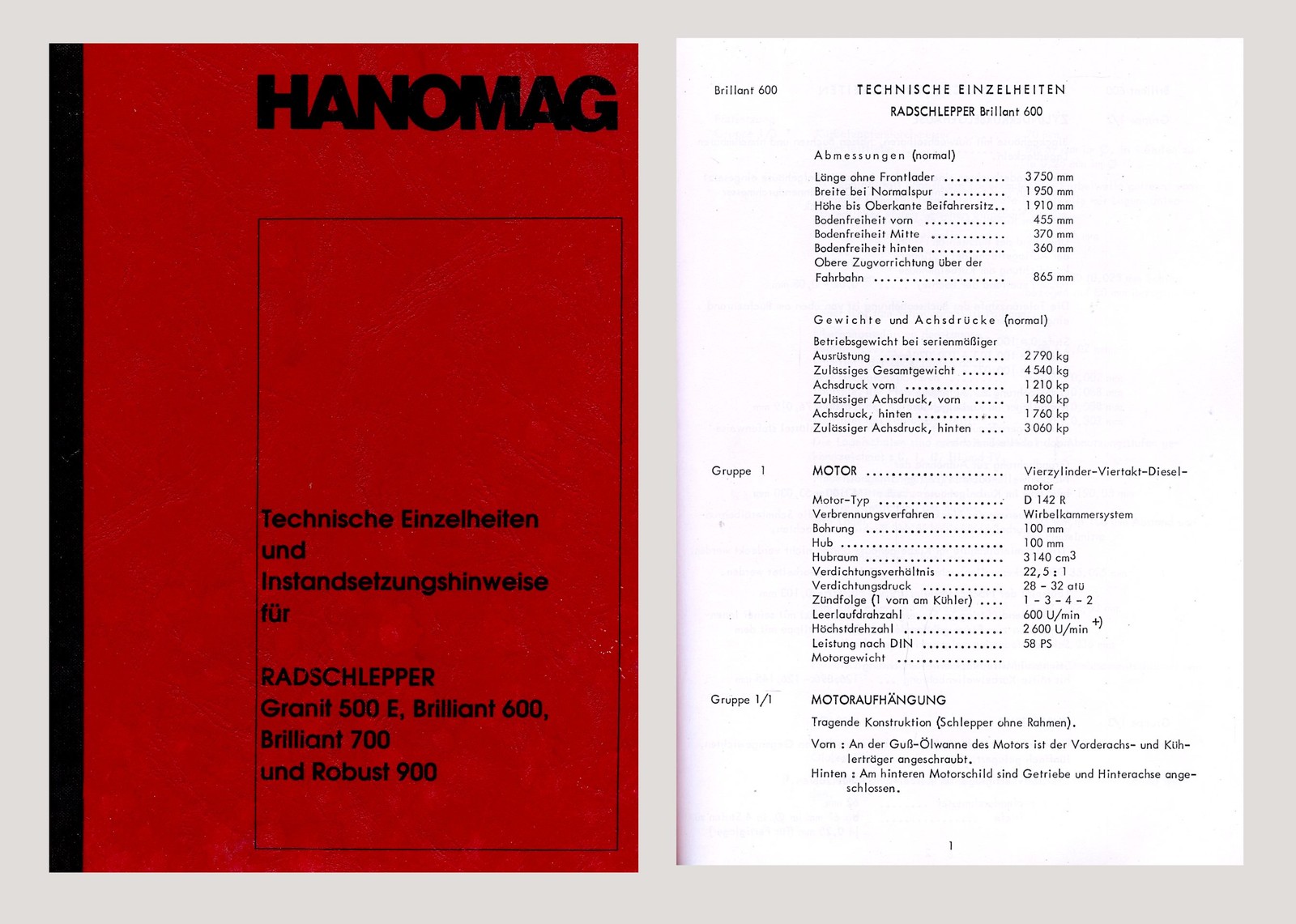 Hanomag Brillant 700 Heavy Duty 900 Workshop Service Manual