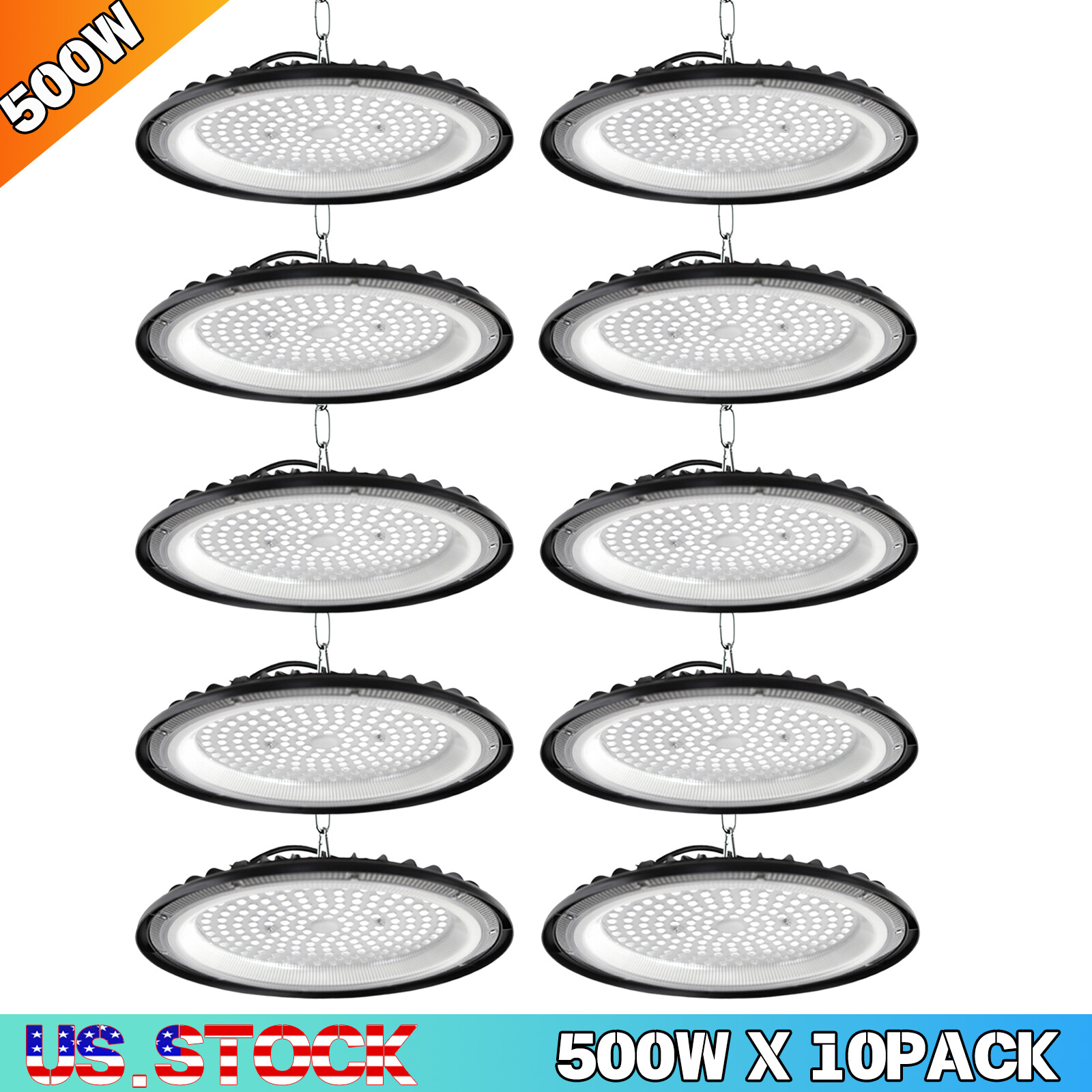 10 Pack 500W UFO LED High Bay Light Shop Industrial Commercial Factory Warehouse 10 Pack 500W UFO LED High Bay Light Shop Industrial Commercial Factory Warehouse