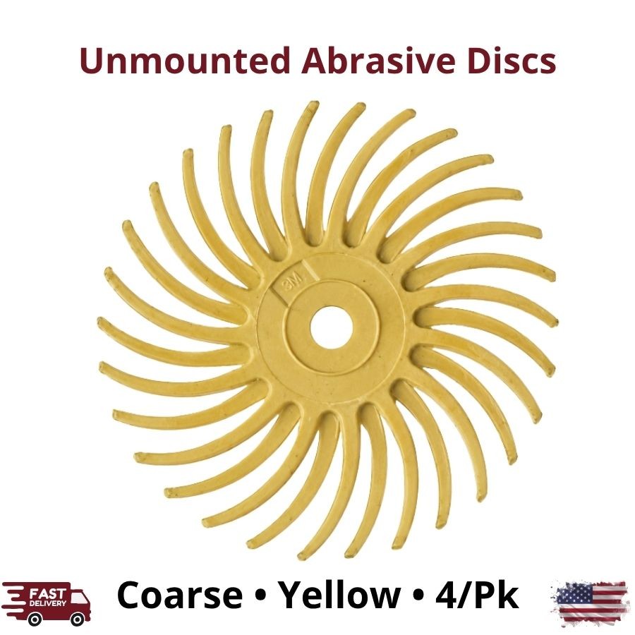 4/Pk Unmounted Abrasive Discs Yellow Coarse Flexible Cleaning Polishing Tools