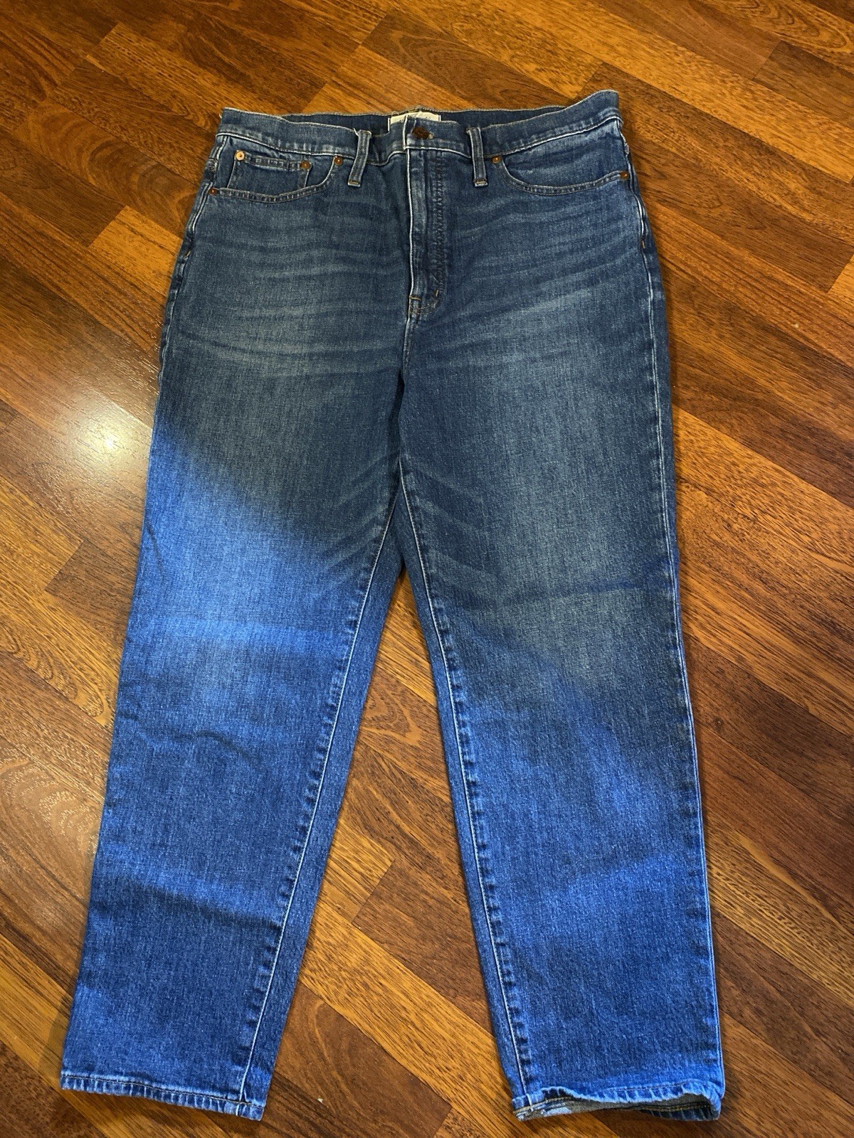 Madewell Jeans Womens 32 Blue Classic Straight Mid Rise Stretch Denim