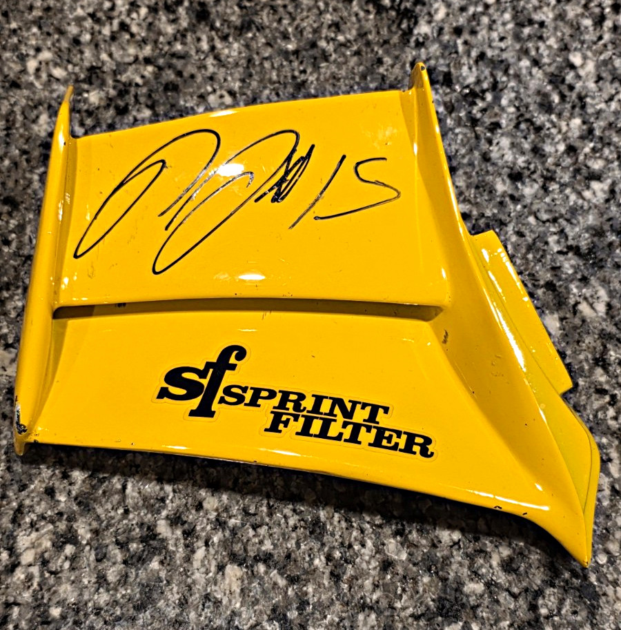 PJ Jacobsen\'s #15 Autographed Sprint Filter Yellow Race-Used Wing/ Ducati V4R 