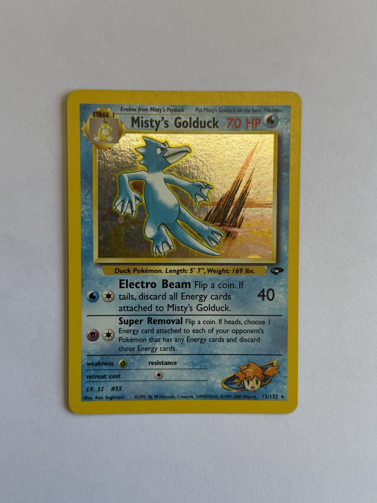 Misty\'s Golduck 12/132 Gym Challenge Holo 🌀SWIRL🌀
