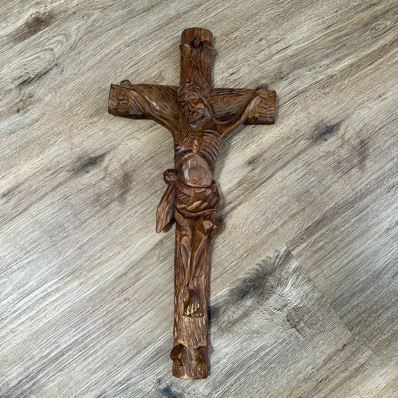 Vtg Wood Crucifix Jesus Hand Carved Czestochowa, Poland Large 18 Vtg Wood Crucifix Jesus Hand Carved Czestochowa, Poland Large 18