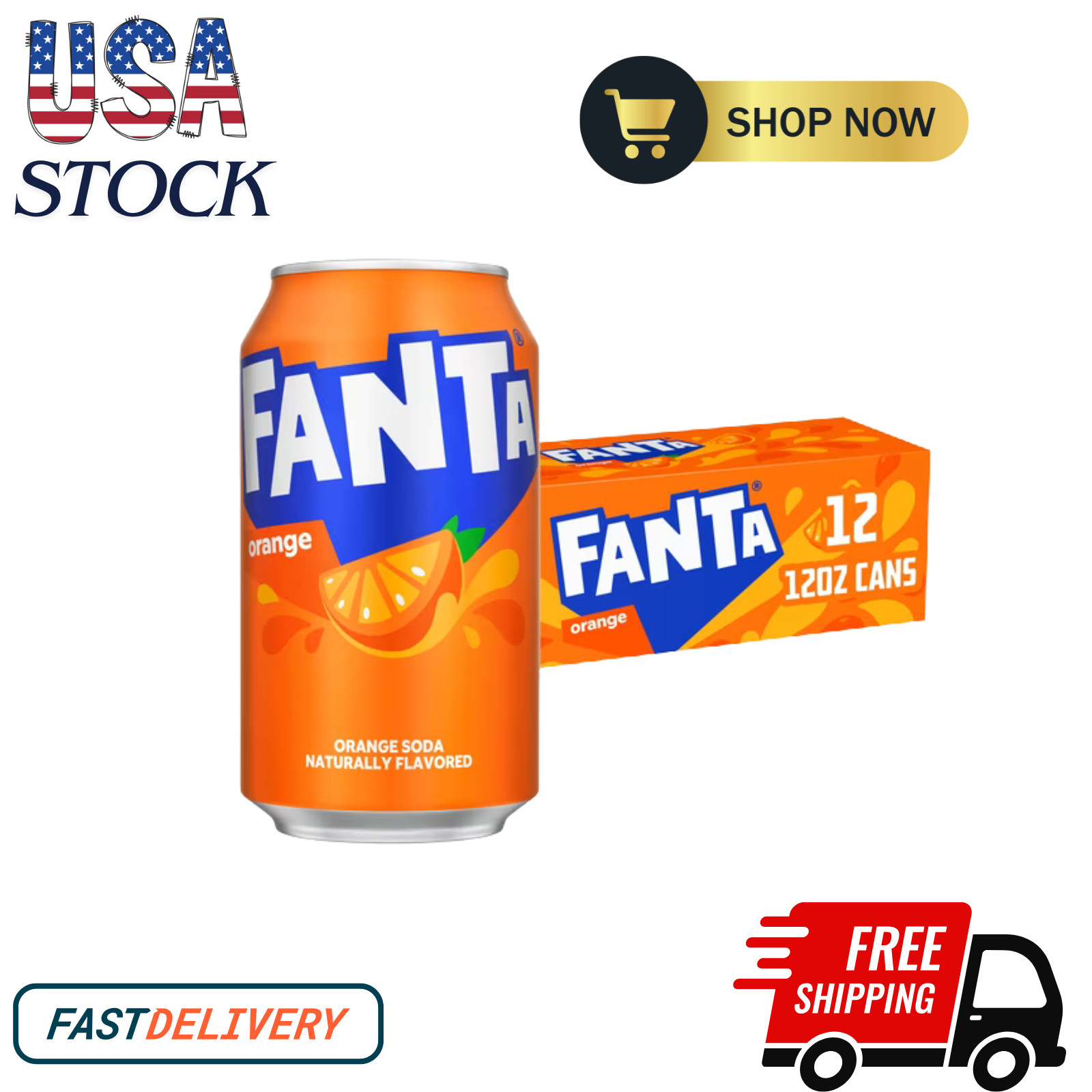 Fanta Orange Soda Pop Fridge Pack Cans, 12 fl oz, 12 Pack.............
