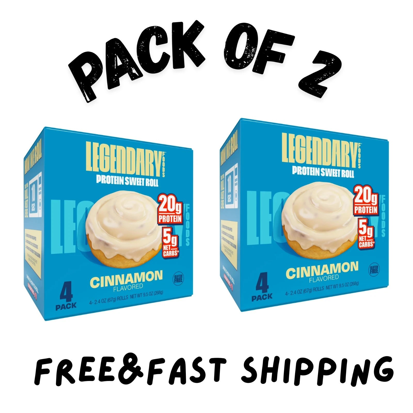 (2 PACK) Legendary Foods Protein Sweet Roll - Cinnamon 4 Pk (2 PACK) Legendary Foods Protein Sweet Roll - Cinnamon 4 Pk