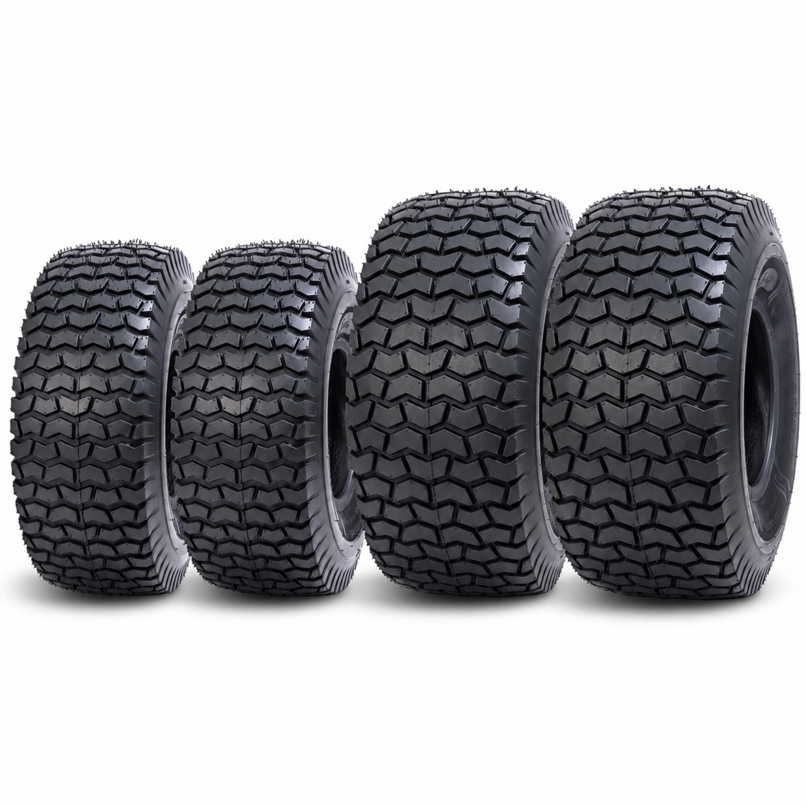 Set 4 15x6.00-6 20x10.00-8 Turf Lawn Mower Tires 15x6x6 Front 20x10x8 Rear 4 Ply