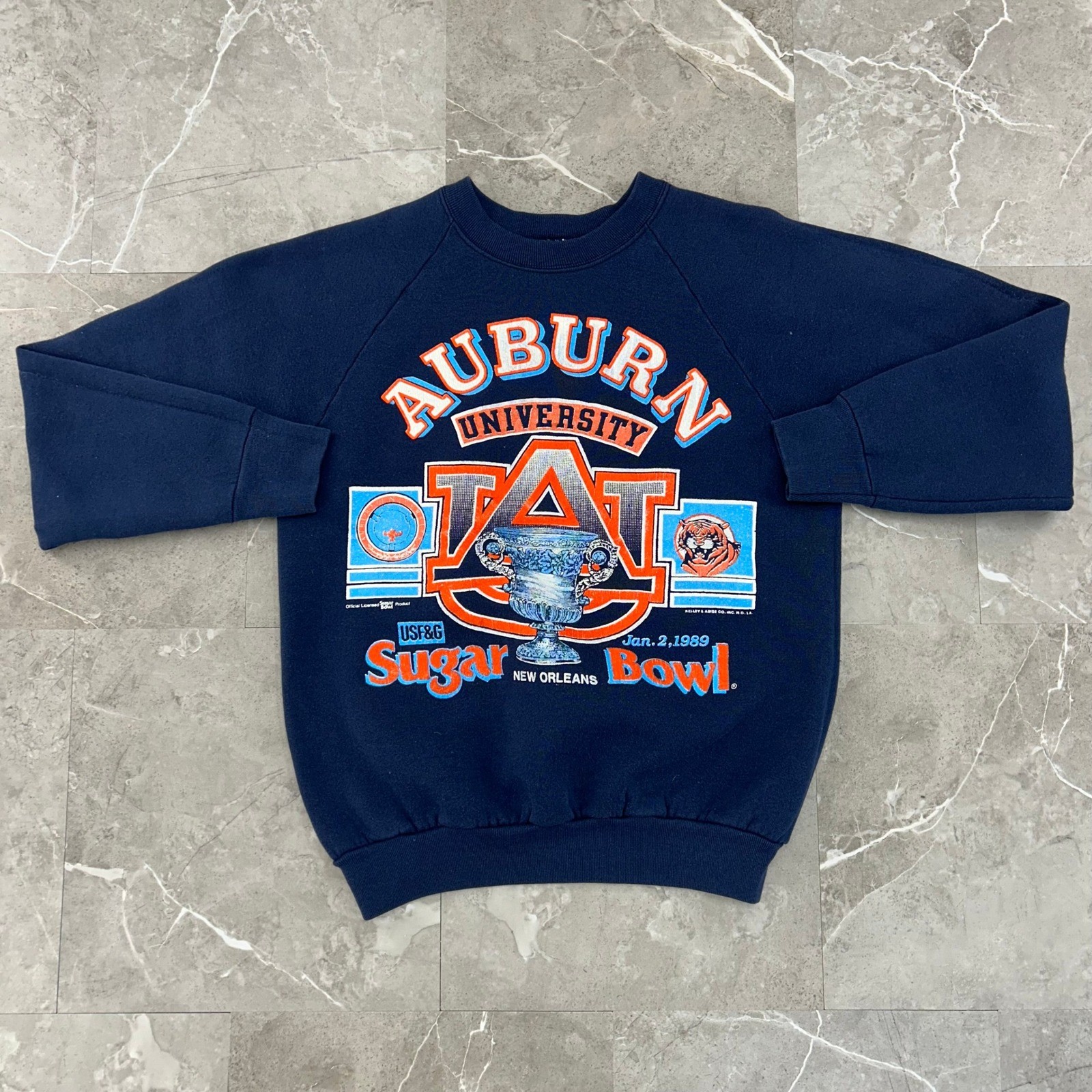 80s Vintage Auburn Tigers Sweatshirt Mens Small Sugar Bowl 1989 Crewneck