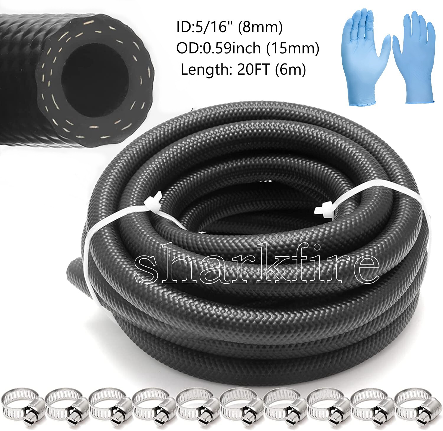 20Ft Rubber Fuel Line 5/16