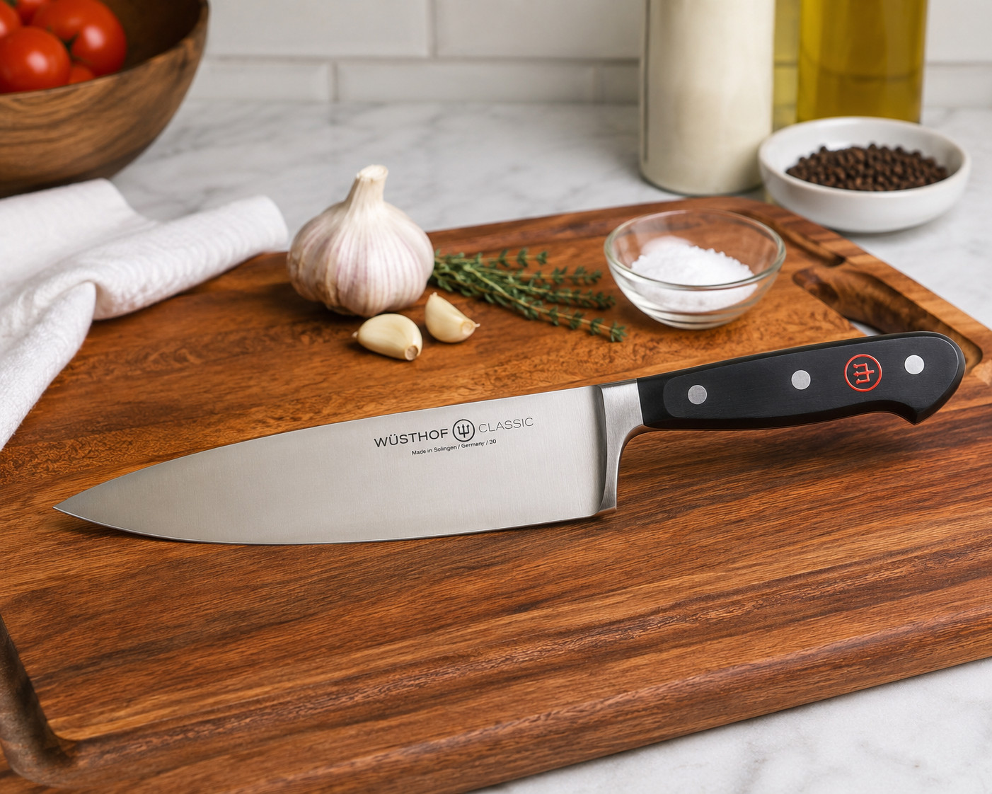 Wusthof 4582/20 Classic 8 in Carbon Steel Chef\'s Knife - Black