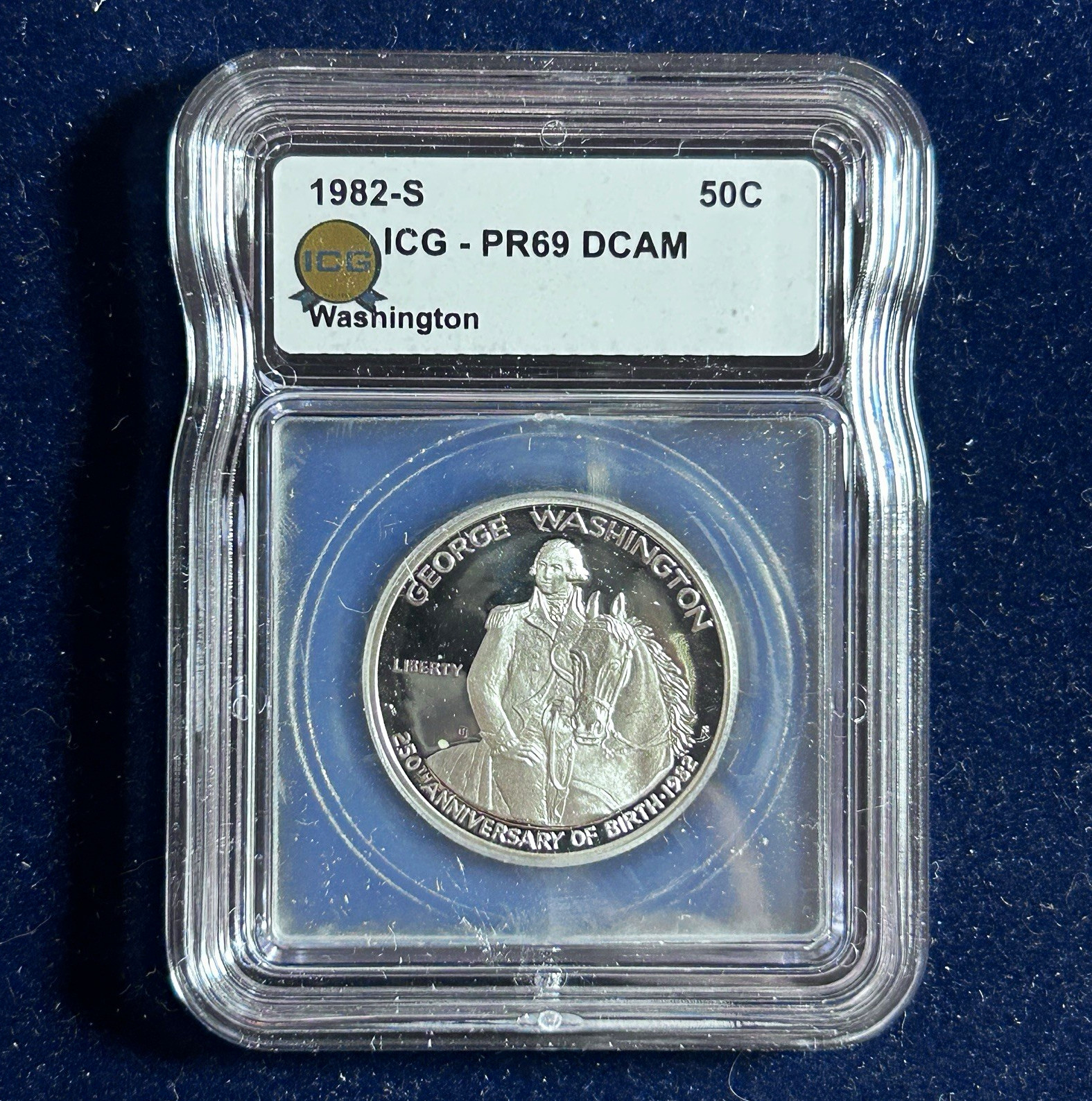1982-S Washington Commemorative Half Dollar 50C Proof ICG PR69 DCAM 1982-S Washington Commemorative Half Dollar 50C Proof ICG PR69 DCAM