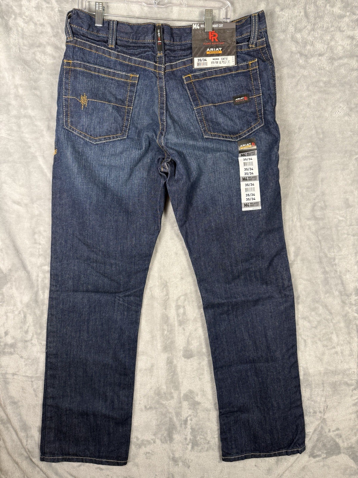 Ariat M4 FR Jeans Men 35x34 Relaxed Bootcut CAT 2 Fire Resistant Denim Dark Wash Ariat M4 FR Jeans Men 35x34 Relaxed Bootcut CAT 2 Fire Resistant Denim Dark Wash