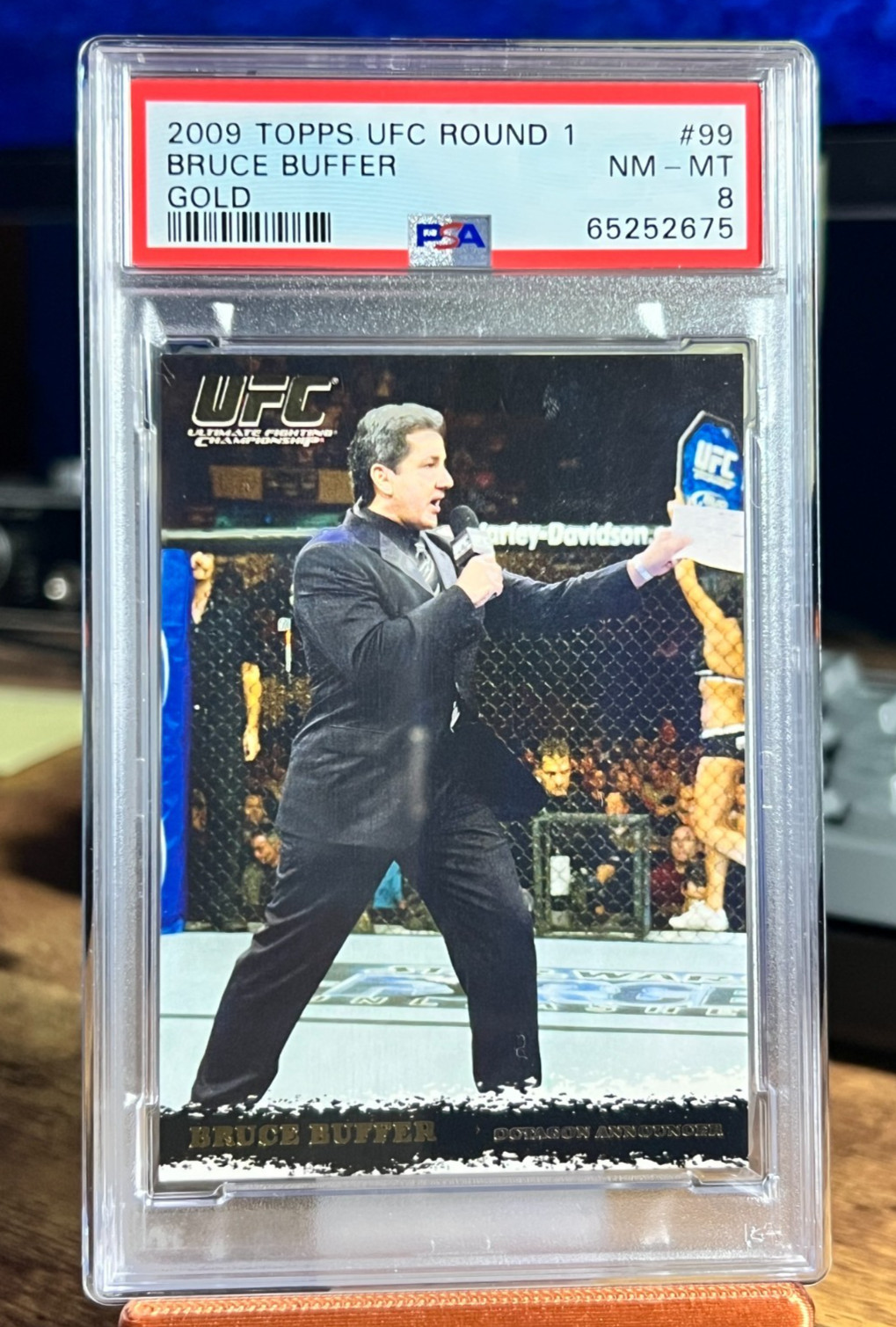 2009 Topps UFC Round 1 Bruce Buffer #99 Gold Parallel PSA 8 NM-MT Rookie POP 10