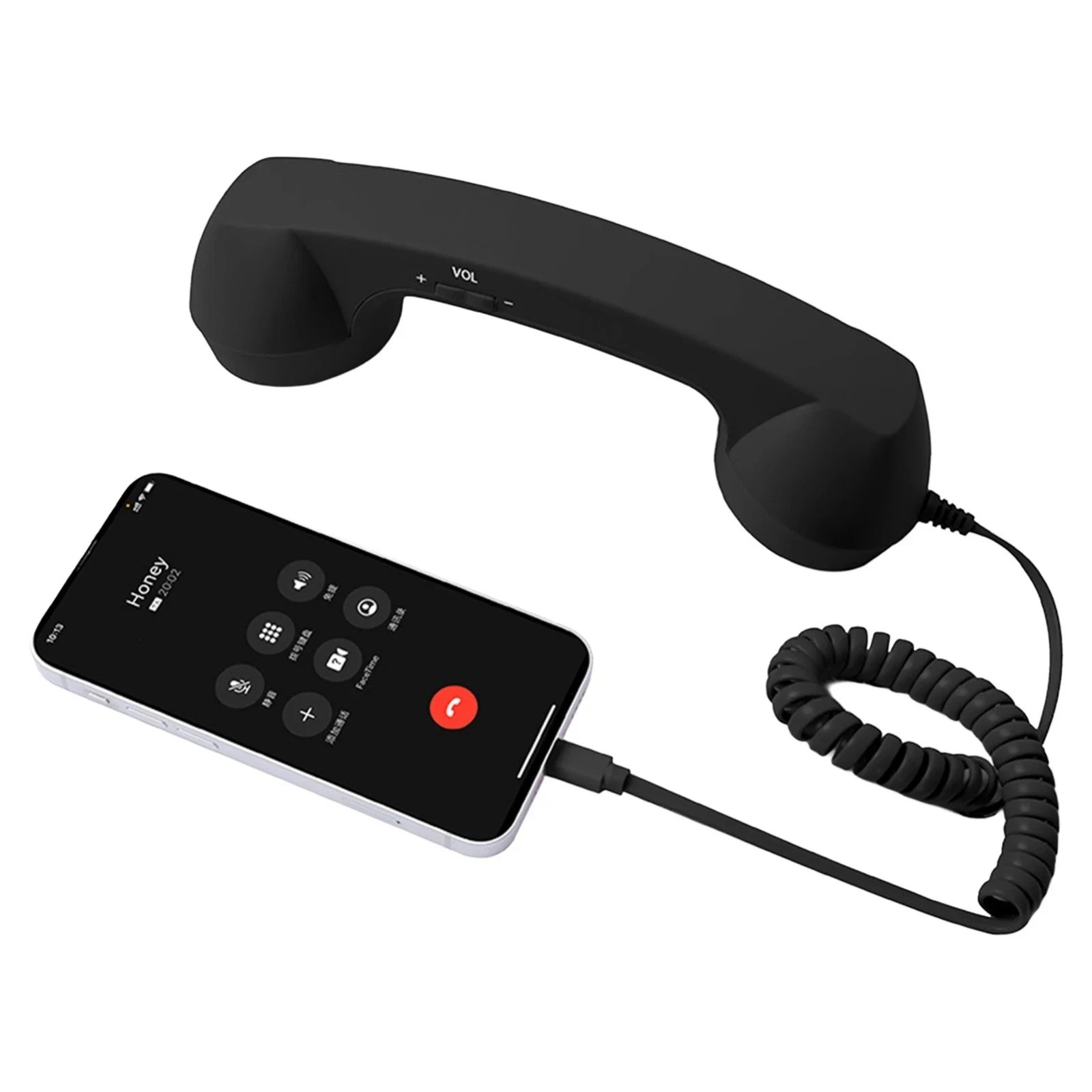 Retro Phone Handset USB-Type C Wired Receiver for Compatible Phones