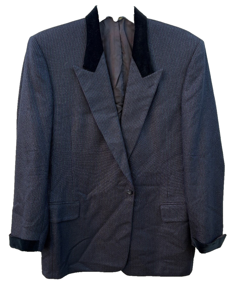 Maestro Raymond Leppard Smoking Jacket Mens XL Blue Stripes Classical Music 1994