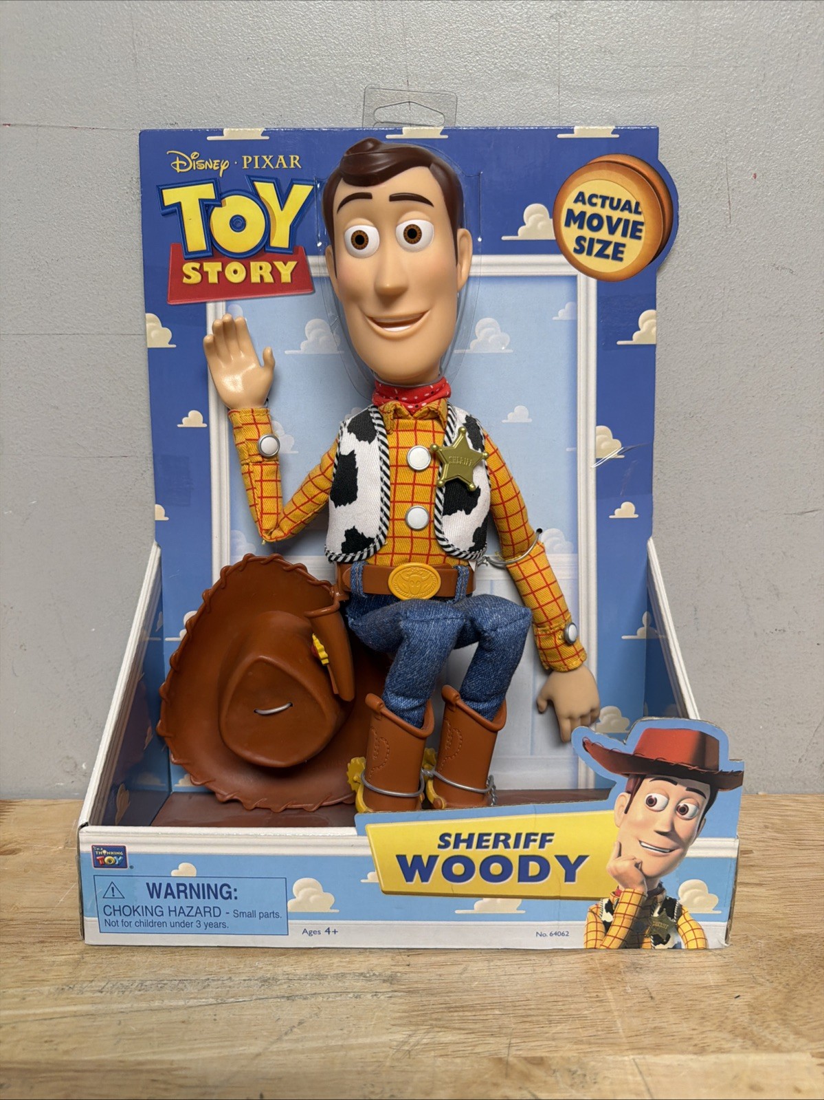 Disney Pixar Toy Story Sheriff Woody Actual Movie Size Figure Thinkway Toys New