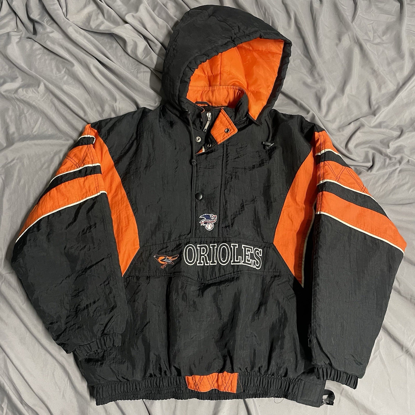 Vintage 90s Starter Baltimore Orioles Pullover Jacket Sz XL MLB Baseball Sport