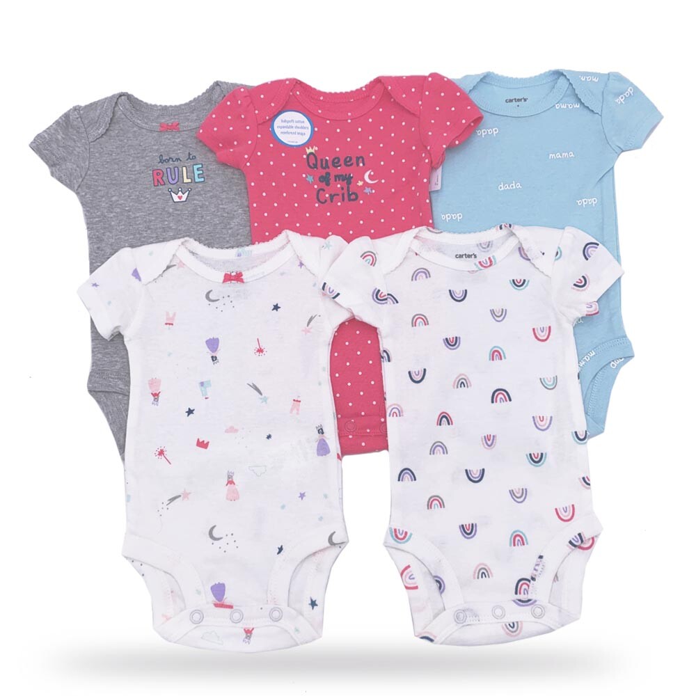 New Carter's Baby Girls Infants 5 Pack Bodysuits Set Rompers Choose Size New Carter's Baby Girls Infants 5 Pack Bodysuits Set Rompers Choose Size