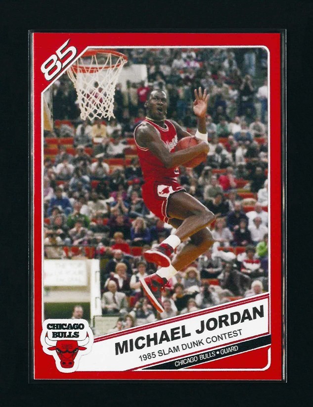 Michael Jordan Red Dunk Original Artist Designed Art Trading Card Michael Jordan Red Dunk Original Artist Designed Art Trading Card