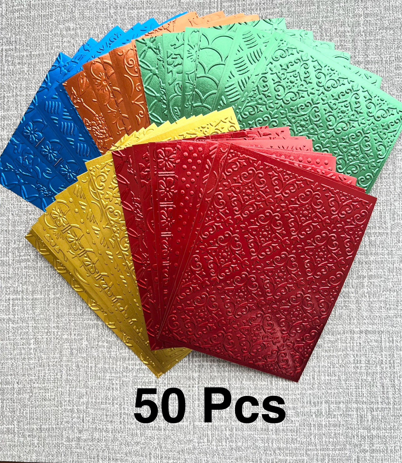 Metallic Embossed Cardstock , Foil Card Toppers, Junk Journal, Ephemera, 50 Pcs Metallic Embossed Cardstock , Foil Card Toppers, Junk Journal, Ephemera, 50 Pcs