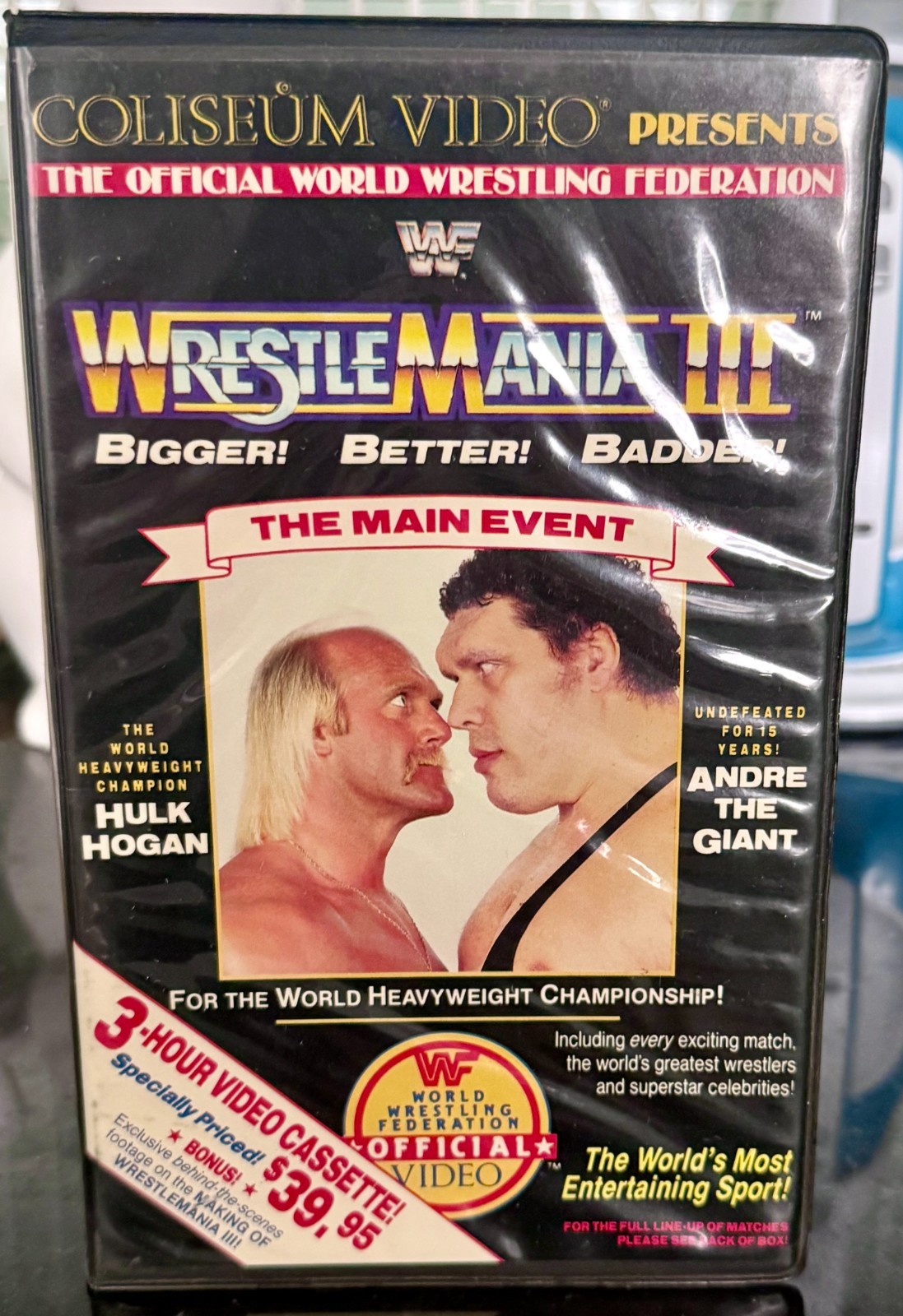 WWF WrestleMania III 3 (VHS, 1987) Hulk Hogan vs. Andre the Giant Wrestling