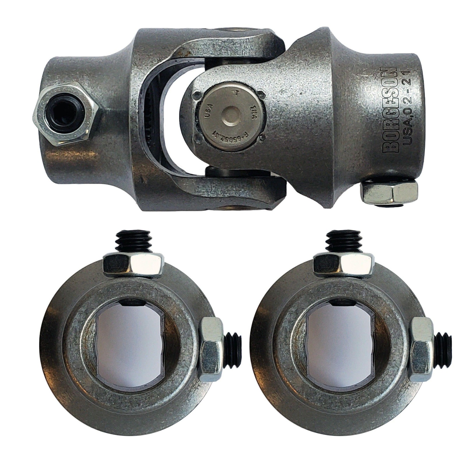 Borgeson Steel Steering Universal Joint, 3/4DD X 3/4DD, 3-1/4