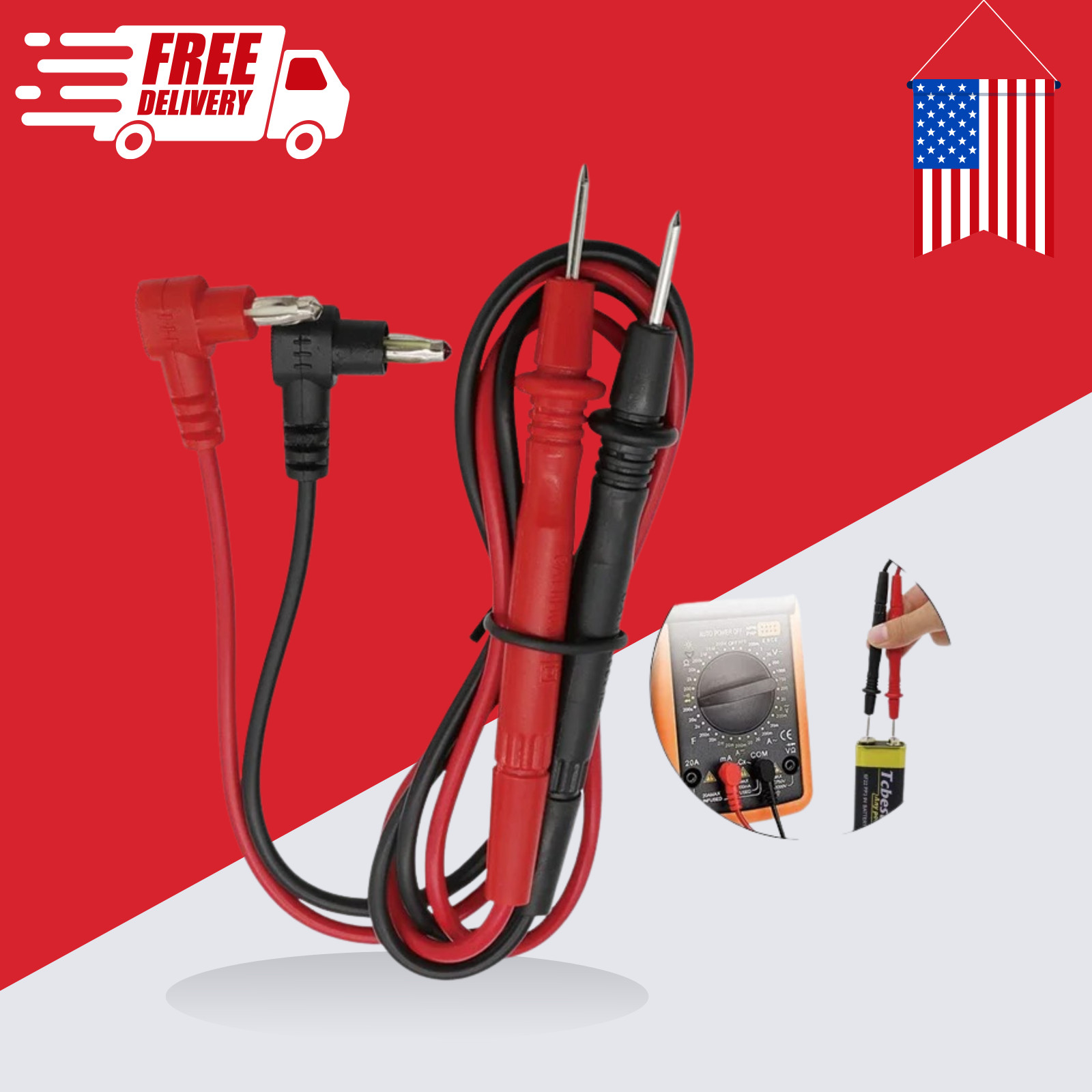 Universal Digital Multimeter MultiMeter Test Lead Probe Wire Pen Cable 1000V 10A