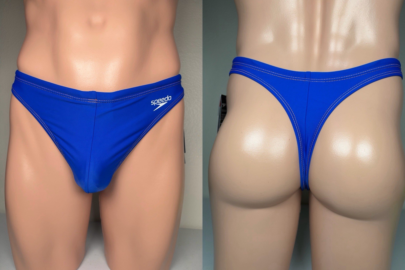 Modified Speedo Solar Men’s Turkish Sea Blue Thong Bikini Size 30