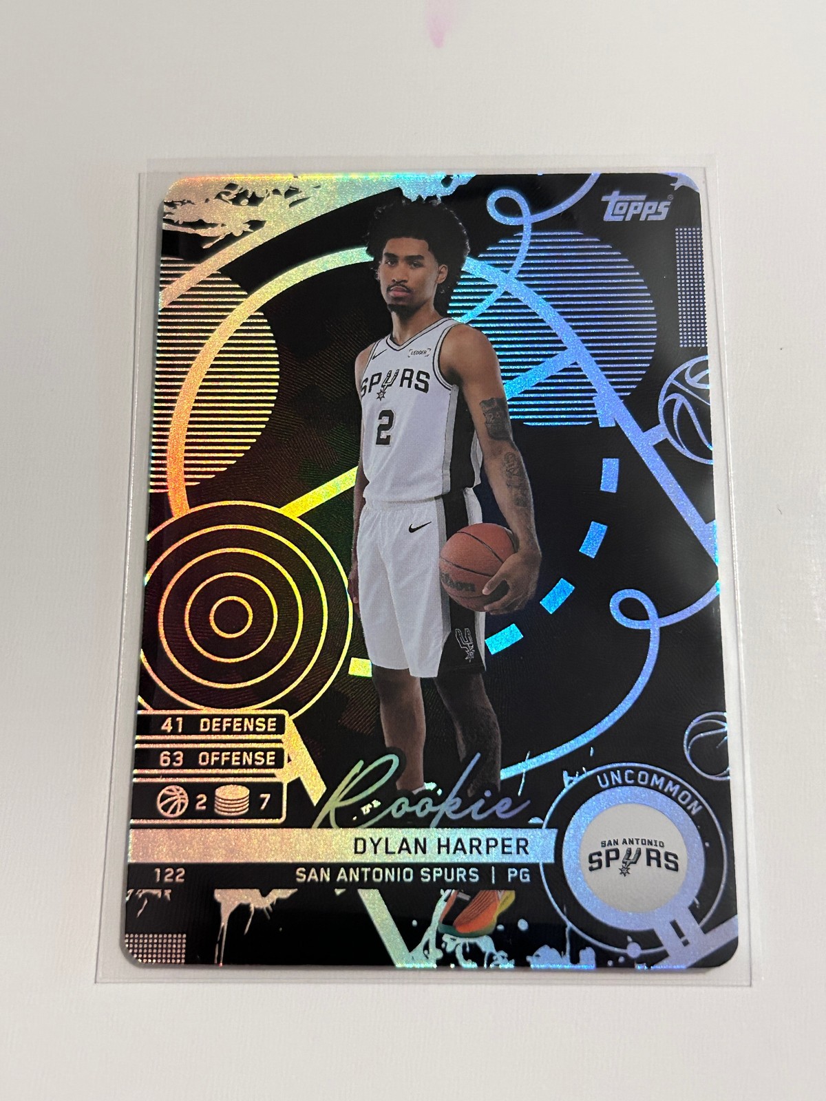 2025-26 Topps Match Attax #122 Dylan Harper Black (Uncommon) 2025-26 Topps Match Attax #122 Dylan Harper Black (Uncommon)