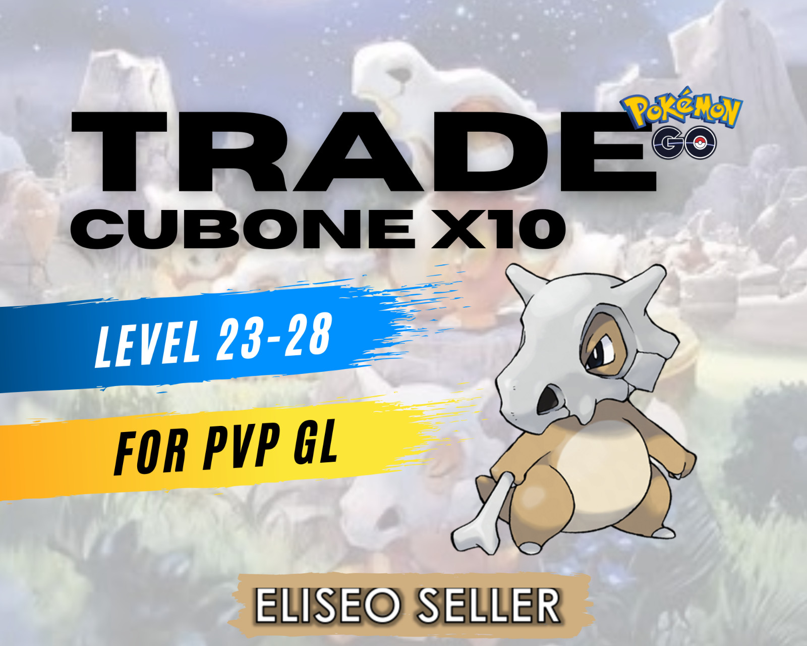 Cubone x10 - Pokemon Cubone x10 GO- Pre Marowak Great League