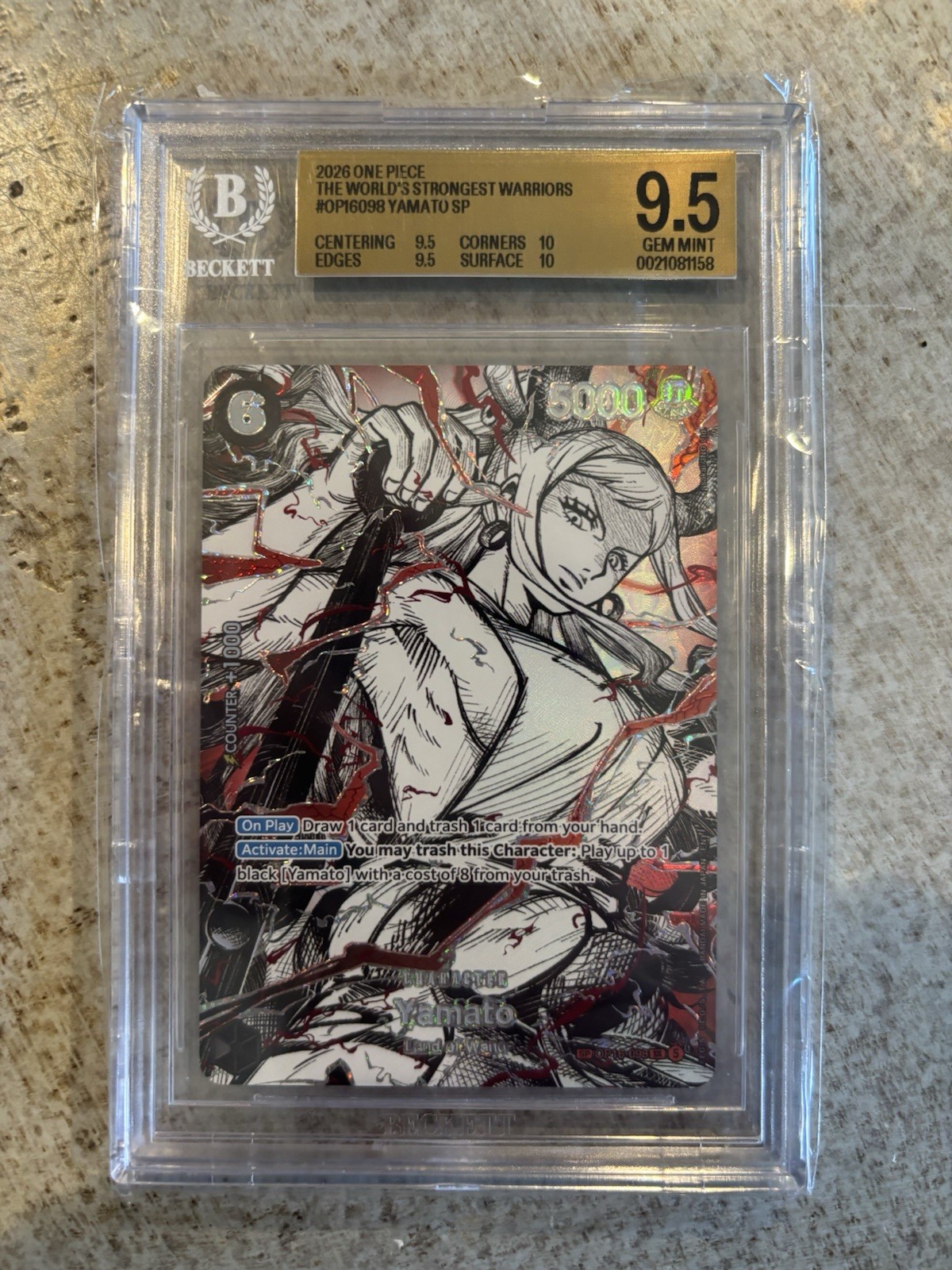 2026 One Piece The World\'s Strongest Warriors Haki SP #OP16-098 Yamato BGS 9.5