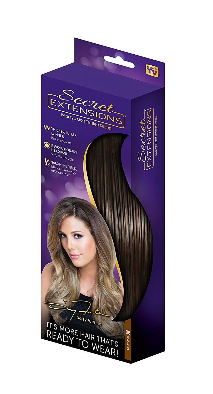 08 Dark Brown SE011724 Daisy Fuentes Secret Extensions One Piece Headband