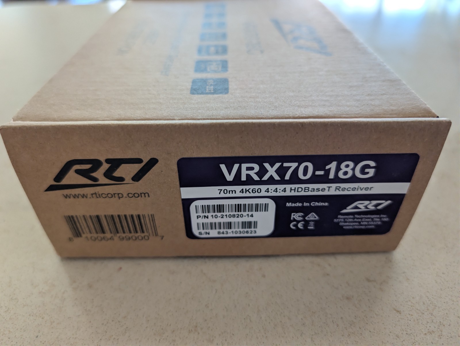 NEW RTI VRX70-18G 70m 4K60 4:4:4 HDBaseT Receiver 10-210820-14 New Open Box