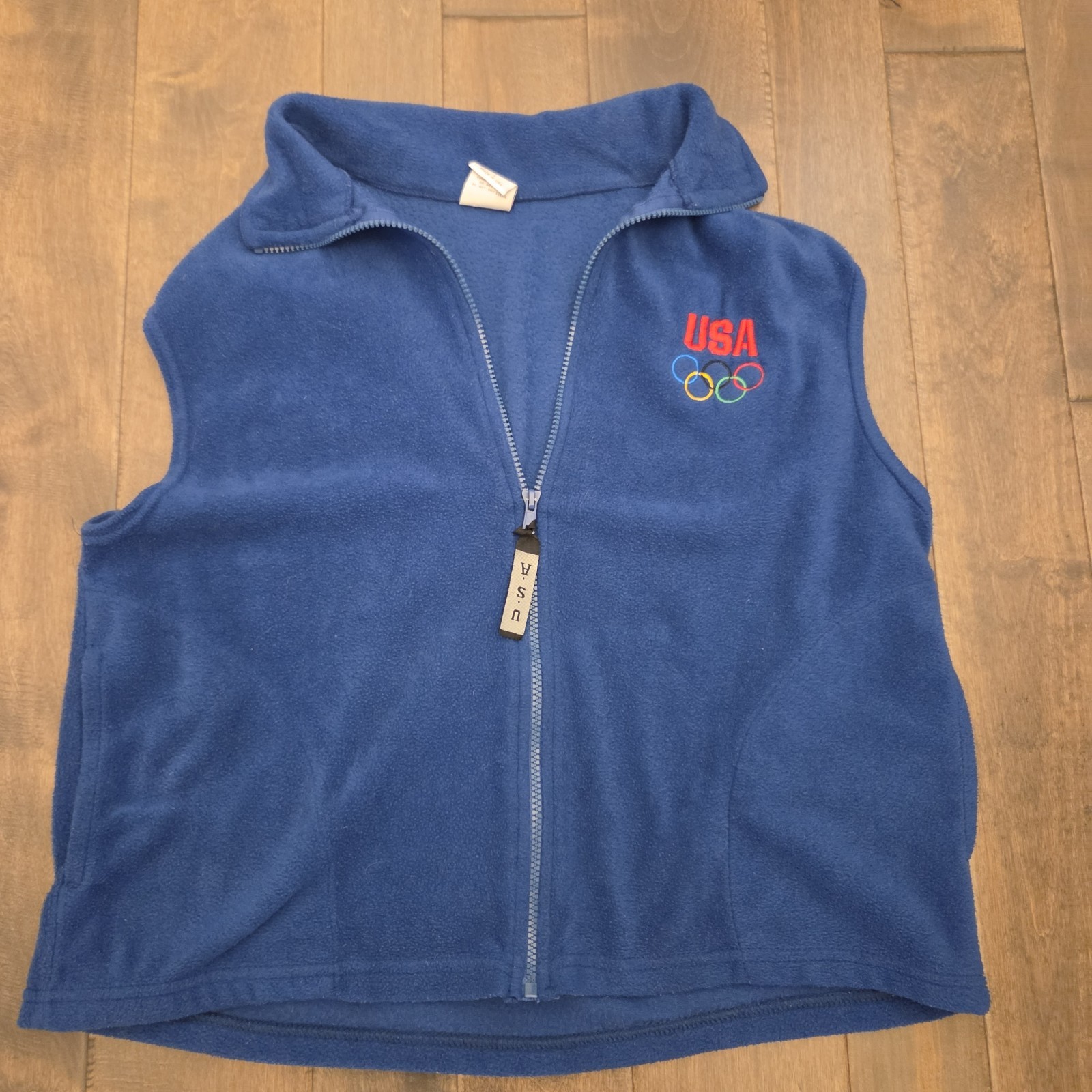 United States Olympic Team USA Blue Fleece Zip Up Vest Size XL United States Olympic Team USA Blue Fleece Zip Up Vest Size XL