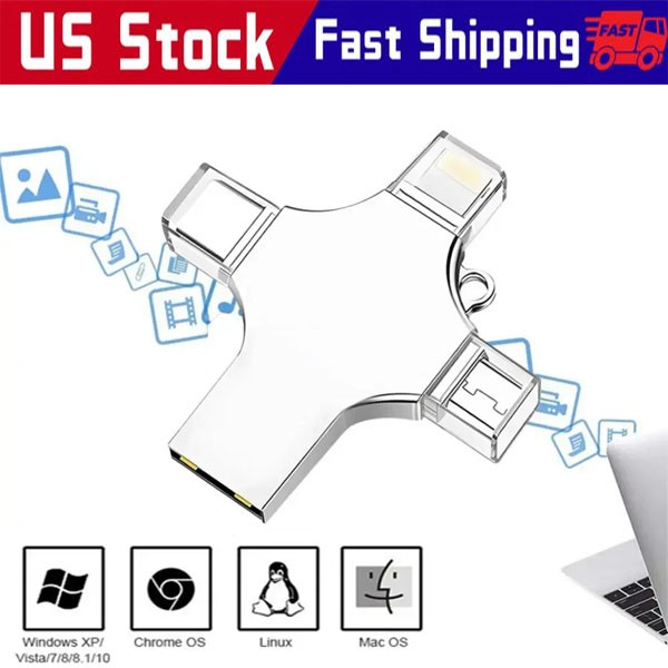 USB 3.0 Flash Drive 128GB Type C Memory Photo Stick for iPhone Android iPad Lot