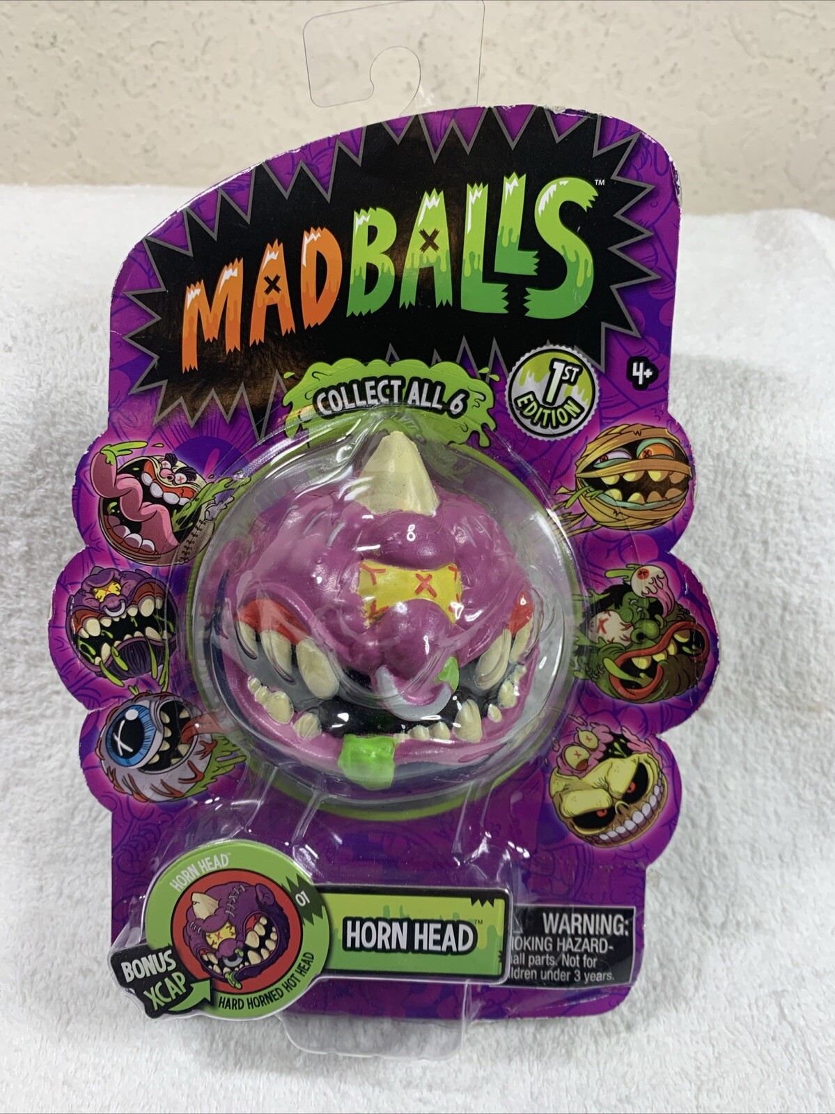 MADBALLS 1st Edition HORN HEAD Rare 2016 Just Play SERIES 1 Sealed More InStore