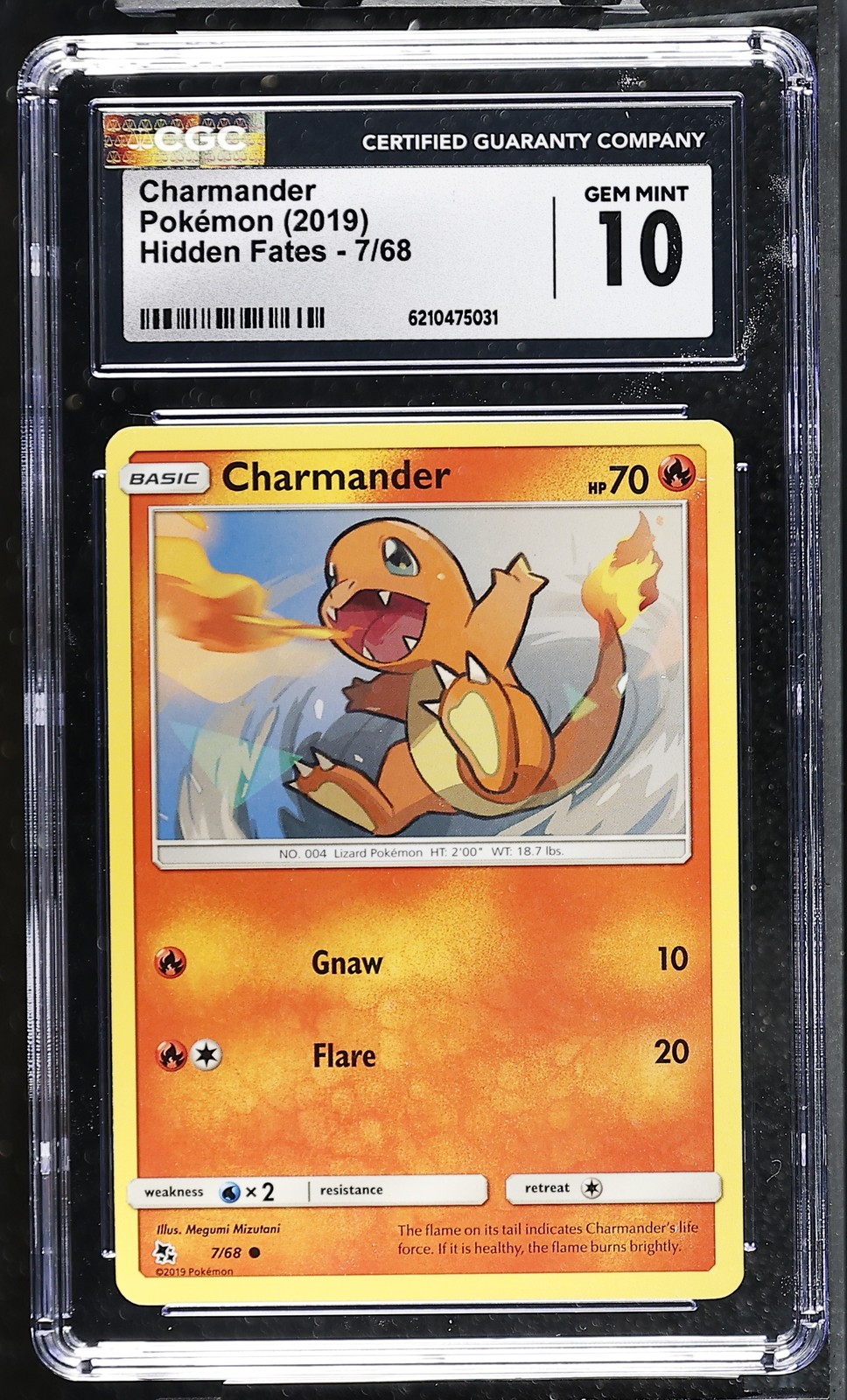 2019 Pokemon Charmander 7/68 Hidden Fates CGC 10 Gem Mint 2019 Pokemon Charmander 7/68 Hidden Fates CGC 10 Gem Mint