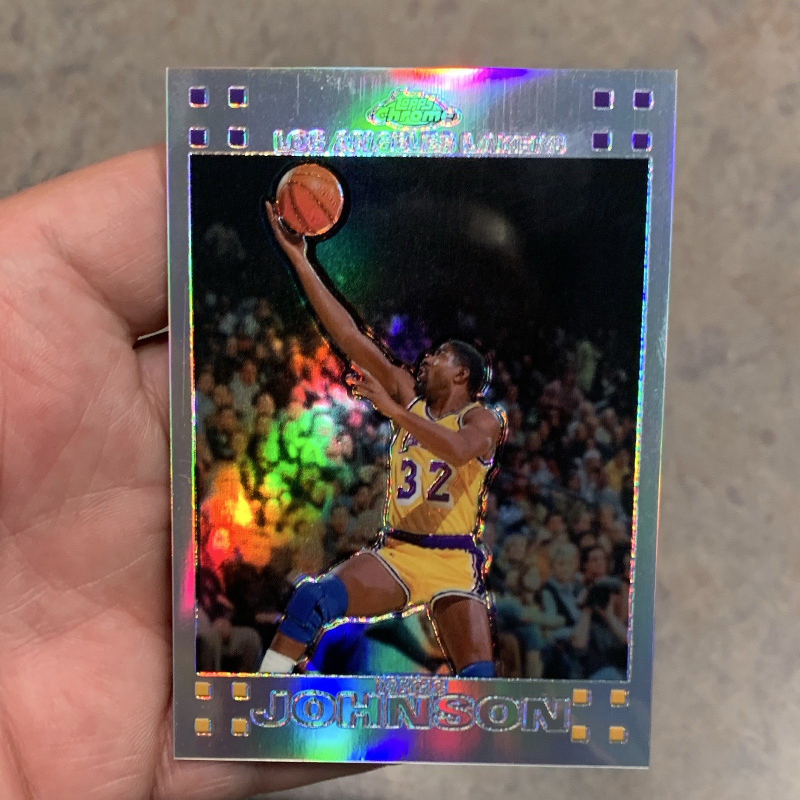 Topps 2007-08 Topps Chrome Magic Johnson Lakers #106 Refractor 339/999 Topps 2007-08 Topps Chrome Magic Johnson Lakers #106 Refractor 339/999