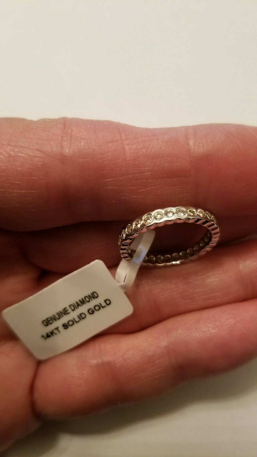 1.00 CT DIAMOND (VS CLARITY) 14KT WHITE GOLD ETERNITY RING SIZE 5.5