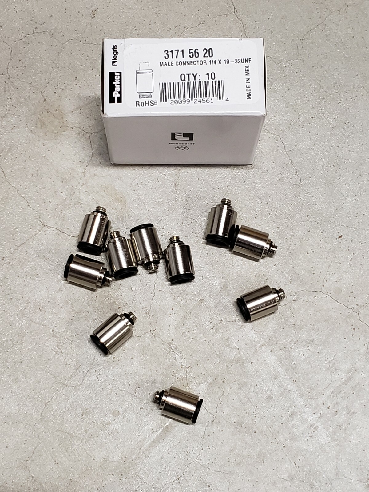 ( 10 QTY)NEW PARKER Legris 3171 56 20 Male Connector 1/4\
